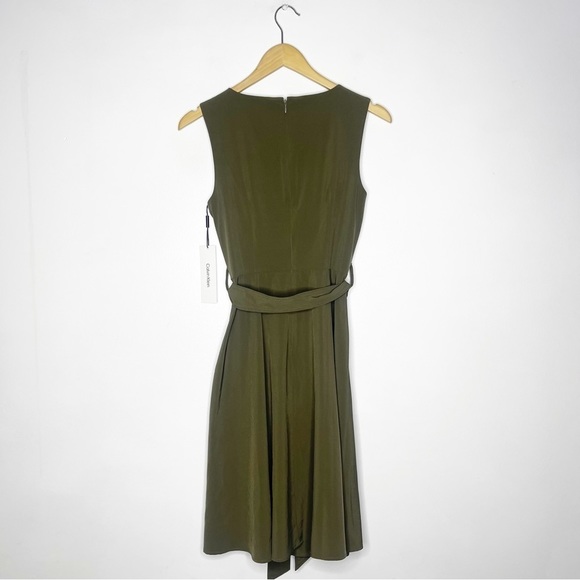 Calvin Klein Green Belted Dress Size 4 NWT - Picture 5 of 5
